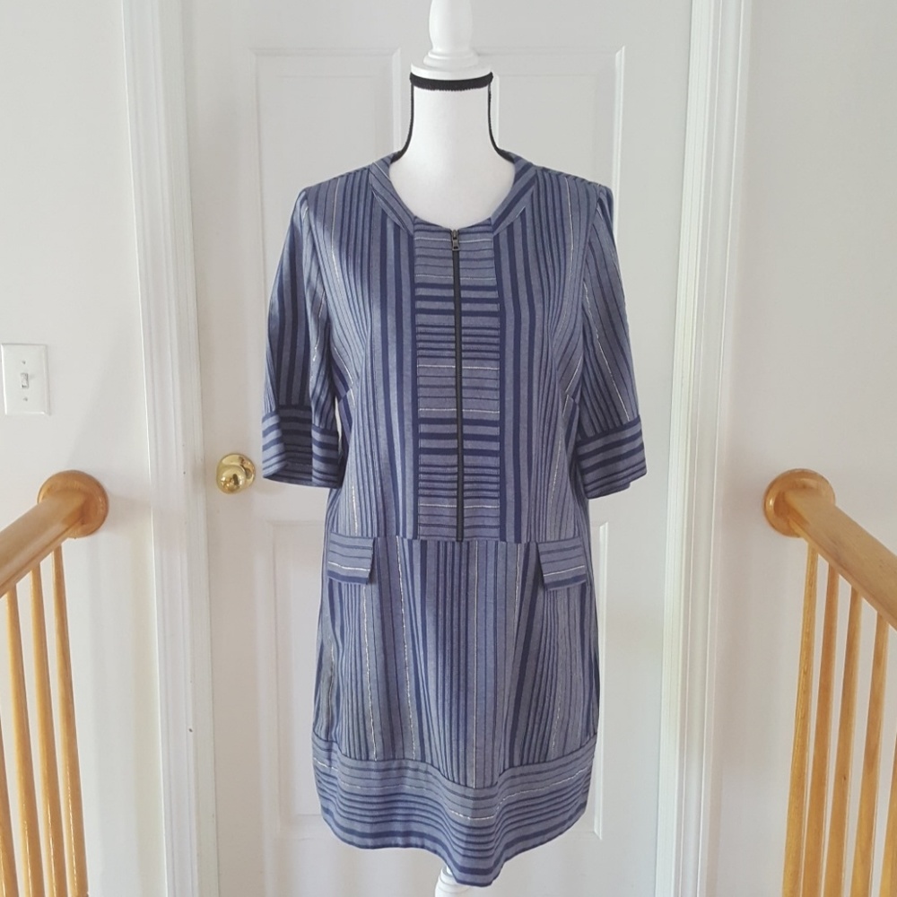 20:09 BCBG MaxAzria Tonal Canyon Striped Shift Dress